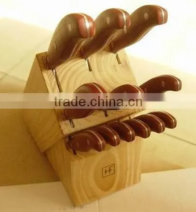 13- Slots Solid Pine Wood Knife Block, Stand, Holder photo-2