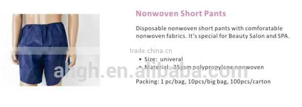 Disposable Nonwoven Short Pants With Comforatable Nonwoven Fabrics