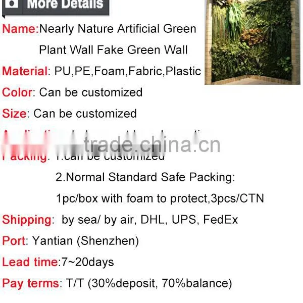 Nearly Nature High Quality Artificial Green Wall Fake Plant Wall photo-6