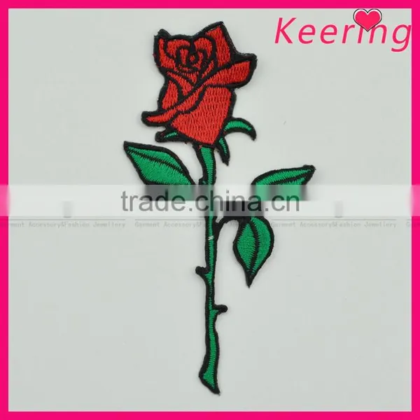 Wholesale Rose Embroidery Patch Custom Design for Clothing WEF-632 photo-2