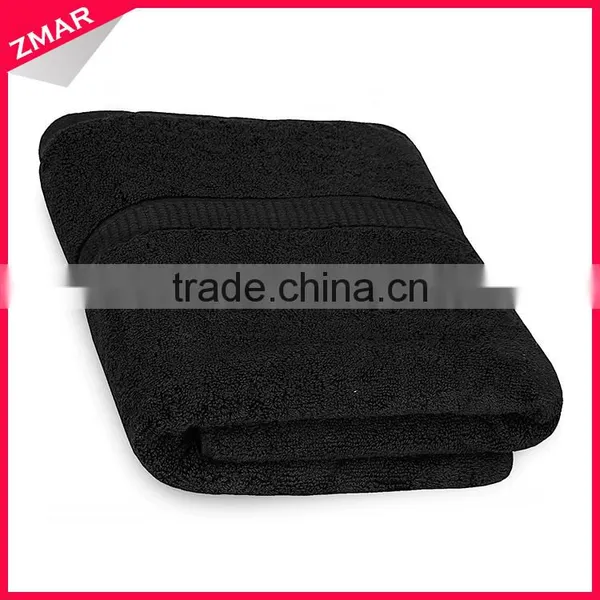 100% Cotton Promotion Black Color Hotel Custom Cooling Quick Dry Towel