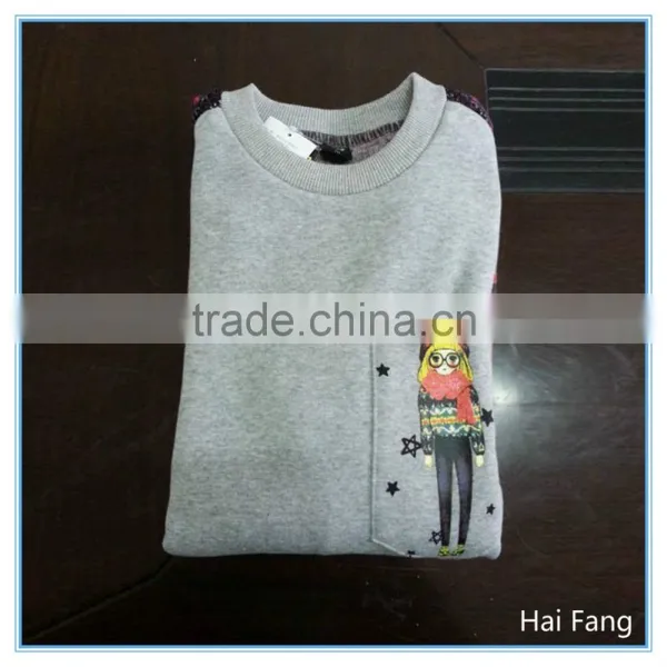 Fashion Design Printed Teen Girls Stipped Sleeve and Back T Shirt, Factory OEM Made Long Sleeve T Shirt photo-5