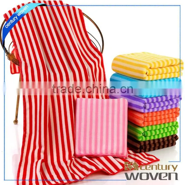 Colorful Striped Cationic Dye Bath Beach Towels Wholesale