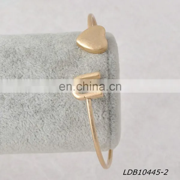 Heart & U Stacking Open Bangle Cuff Bracelate photo-6