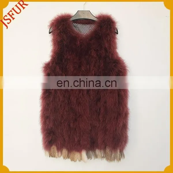 2015 Newest Unique Style Turkey Feather Vest Wholesale Clothing In Turkey Feather photo-4