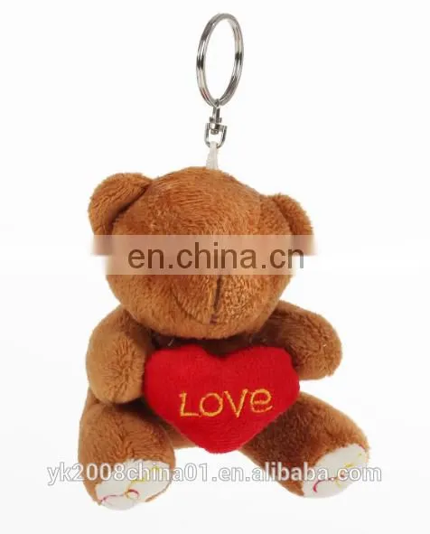 12cm Promotional Love Small Plush Teddy Bear Keychain Toys for Wedding Gift photo-4