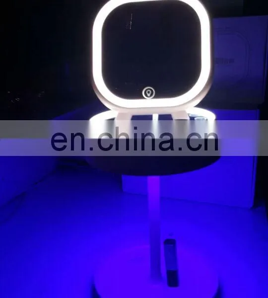 2017 Hot Sale Round Metal Standing Led Dressing Table Mirror Lights photo-4