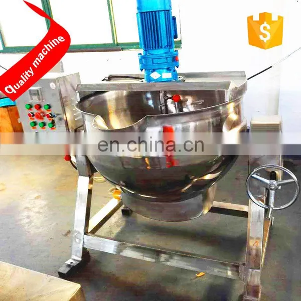 Short Heating Time Industrial Gas Tilting Jacketed Kettle Cooking Pot With Agitator Mixer photo-2
