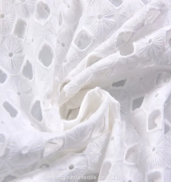Cotton Embroidery Lace Fabric With Holes photo-2