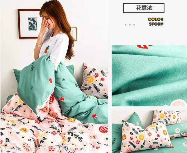 Autumn and Winter Thickened Cotton Sanded 4pcs Bedding Set photo-2