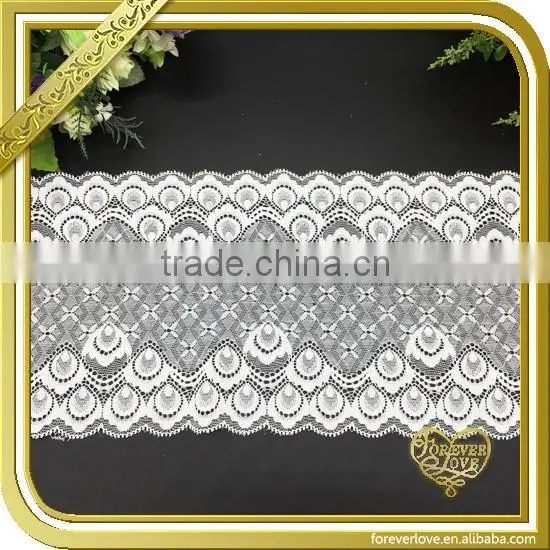 White Bridal Guipure Elastic African French Soluble Lace Trim FLL-049