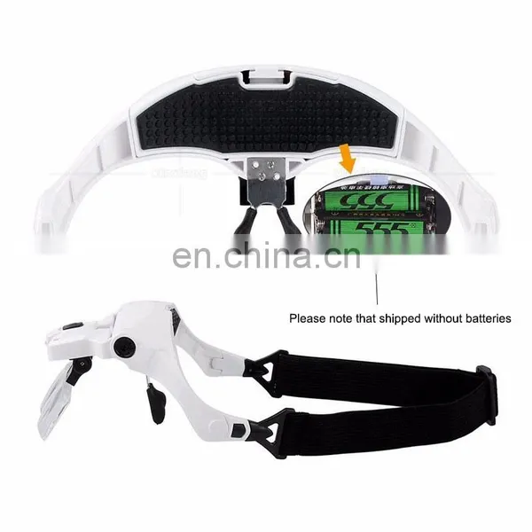 Head-Mounted Repair Inspection Microscopic Carving Cosmetic Embroidery LED Light Magnifying Glass WIth Five Magnification Lens photo-5