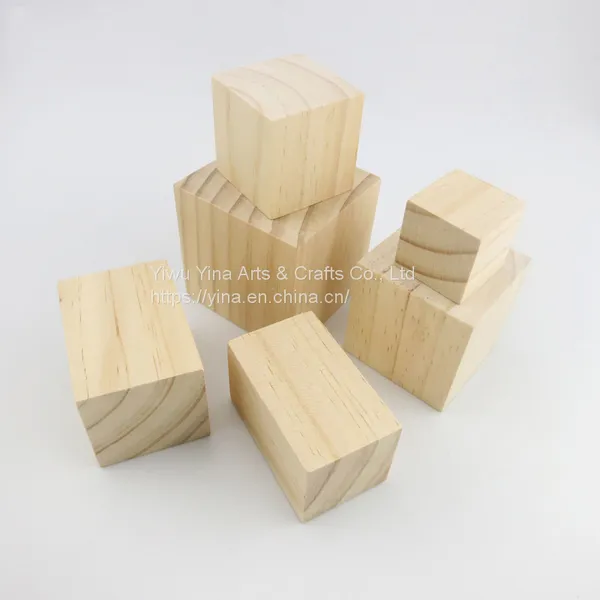Custom Unfinished Wooden Blocks Unfinished Wood Cubes Blocks photo-4