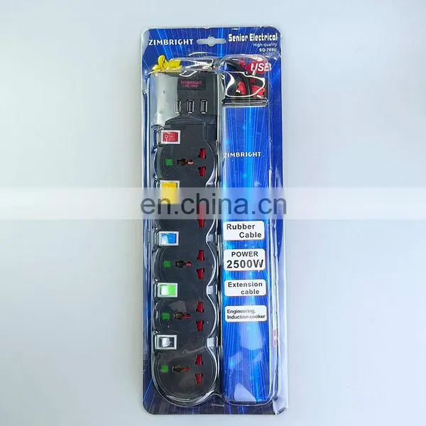 High Quality Black Power Socket 13A Outlet Power Electrical UK Standard Extension Socket Independent Switch With Usb Socket photo-2