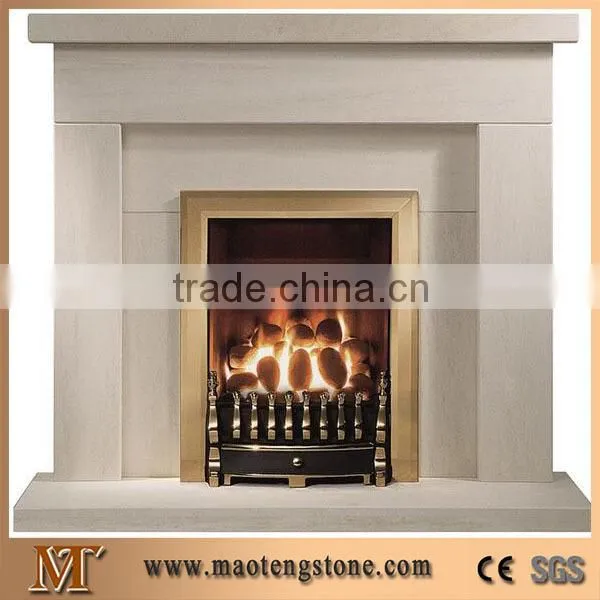 Elegant Contemproty Stone Materials Fireplace
