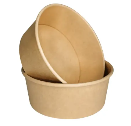 2024 Best Sale Paper Salad Soup Bowls With Lids 8Oz 16Oz 32Oz Kraft Paper Bowls photo-2