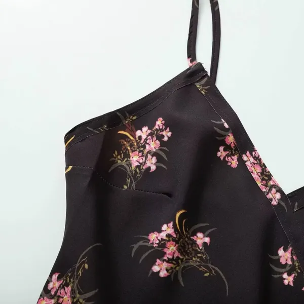 Spring 2025 New Women's Fashion European and American Style Simple Printed Midi Dress photo-4