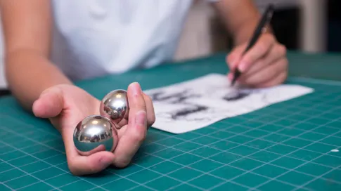 Supply Chinese Baoding Balls With Chiming in Silver Color Diameter 25-30-35-40-45-50-55mm photo-3