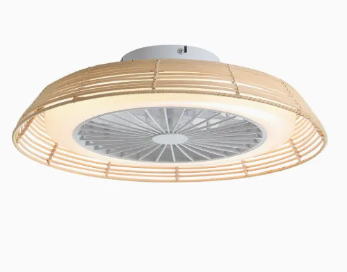 18 Inch Rattan Woven Ceiling Fan Light/silent Bedroom Ceiling Fan Light/tri Color Dimming（Wechat:13510231336）