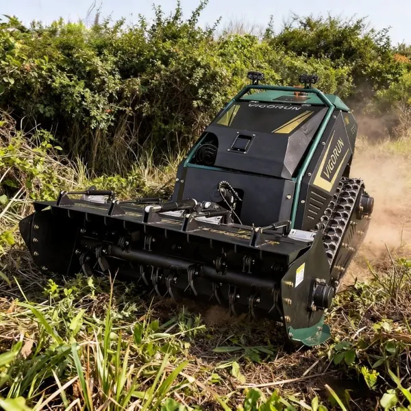 Vigorun Tech MTSK1000 Robot Grass Cutter Automatic Caterpillar 764CC Gasoline Engine Forstmulcher Forestier photo-2