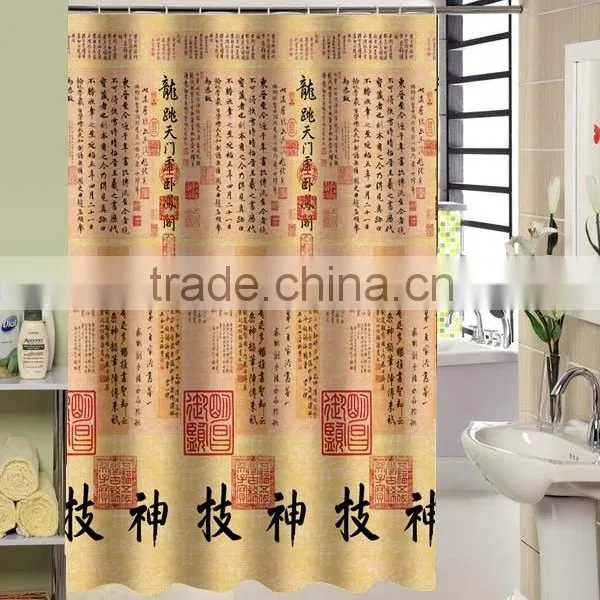 Lovely Design for Children Waterproof Polyester Flower Printed Shower Curtain photo-5