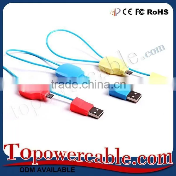 Short Mini Usb Flat Cable Micro Usb Charging Cable White photo-4