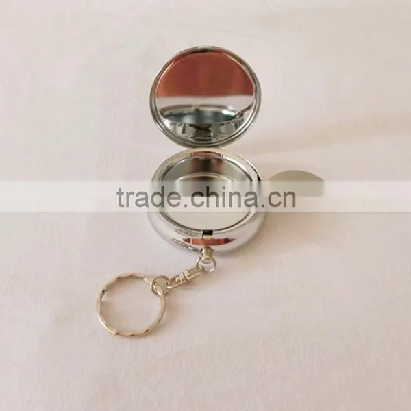 Portable Metal Circular Mini Keychain Ashtray Boxes