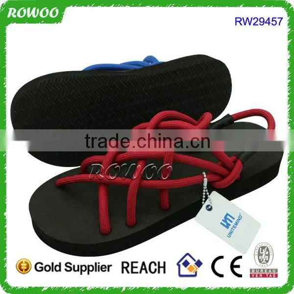 2017 Lovely Summer New Design Flat Heel Lace Up Lady Sandals photo-5