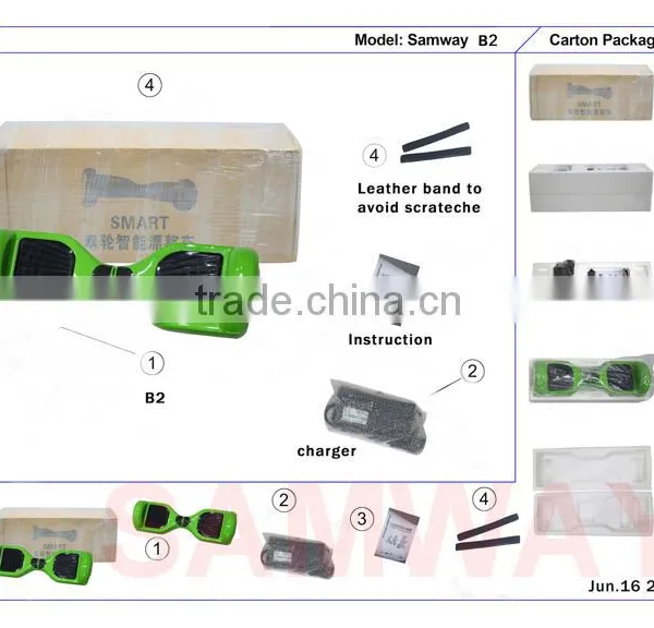 2016 Samway Robot Smart Electric Self Balance Mini Two Wheel Smart Balance Electric Scooter Hoverboard photo-6