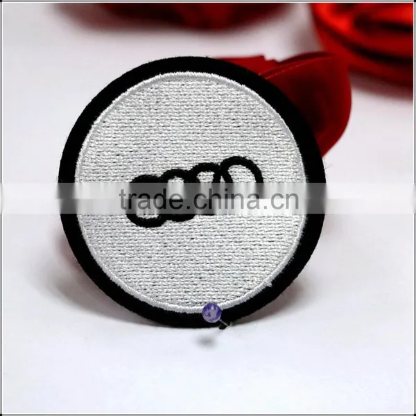 Customized Free Design Accessories Garment Patches Badge Smile Round Embroidery photo-2