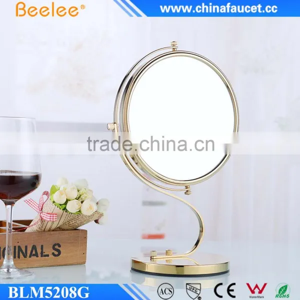 S Shape Frame 8'' Decktop Golden Decorative Makeup Mirror photo-2