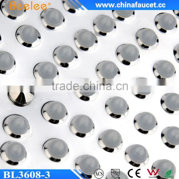 Beelee Round Brass Shower Rubber Nozzle Filtered High Flow Shower Head photo-4