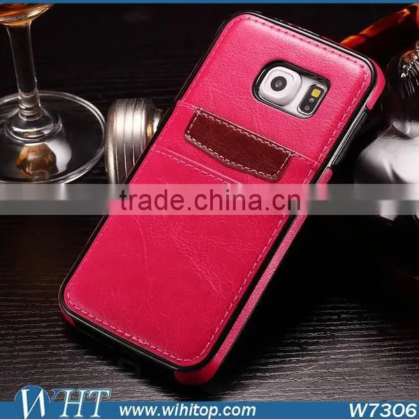 Luxury Leather Mobile Phone Case for Samsung Galaxy S6 S6 Edge With Card Slot photo-3