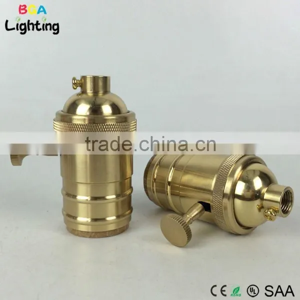 CE E27 Brass Led Ceiling Lamp Socket With Switch photo-2