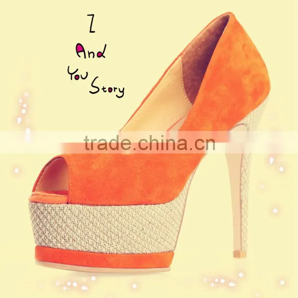 Fashion Wedding Shoes for Women 2016 Orange Sexy Wedding Shoes photo-2