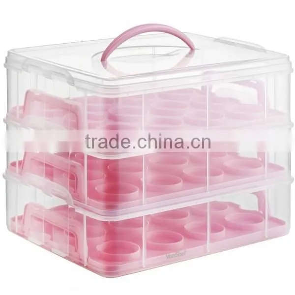 3 Tier Cupcake Carrier Plastic Cupcake Storge Box 36pcs Cupcake Container