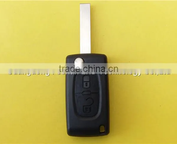 Car Folding Flip 2 Button Remote Key Blank Shell Case for Peugeot 407 Wholesale photo-2