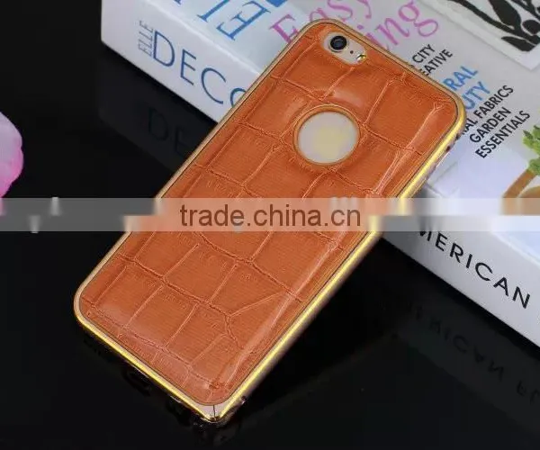 For IPhone 5/5s Crocodile Back Leather With Metal Frame Phone Case,newest Design for Iphone 5/5s Case photo-5