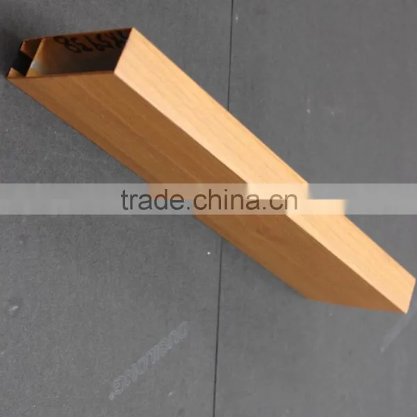 Nice Pigment Wood Grain Suspended Metal Strip Ceiling Tiles Aluminum Square Tube Screen Ceiling photo-2