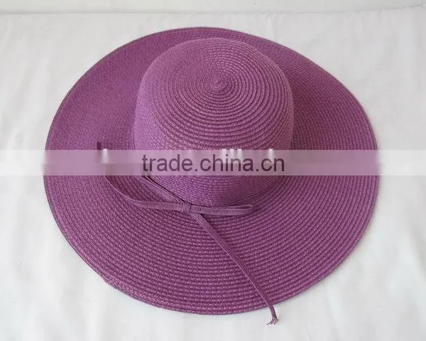 2015 Made in China Best Quality Lady White Straw Hat With Black Bands photo-5