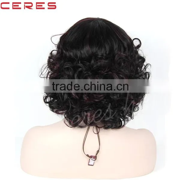 R1B/118# Ombre Color Wig High Temperature Flame Retardant Synthetic Curly Wig photo-3