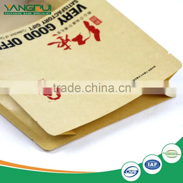 Kraft Paper Stand up Pouches Square Bottom Bag With Window photo-6