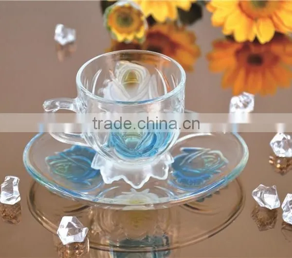 Tea Coffee Drinking Glass Cup and Saucer Set photo-2