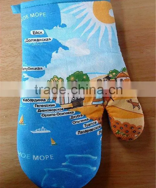 Lengthened Microwave Oven Gloves Mitts Cotton Baked Cotton Oven Mitt photo-5