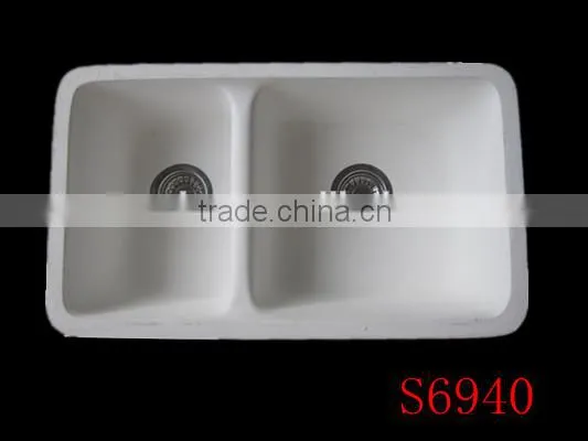 Acrylic Integral Solid Surface Kitchen Sink,double Bowl Kitchen Sink photo-3