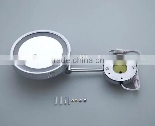 Double Side Adjustable Wall Mount Magnifying Makeup Mirror With Light Shaving Mirror photo-5