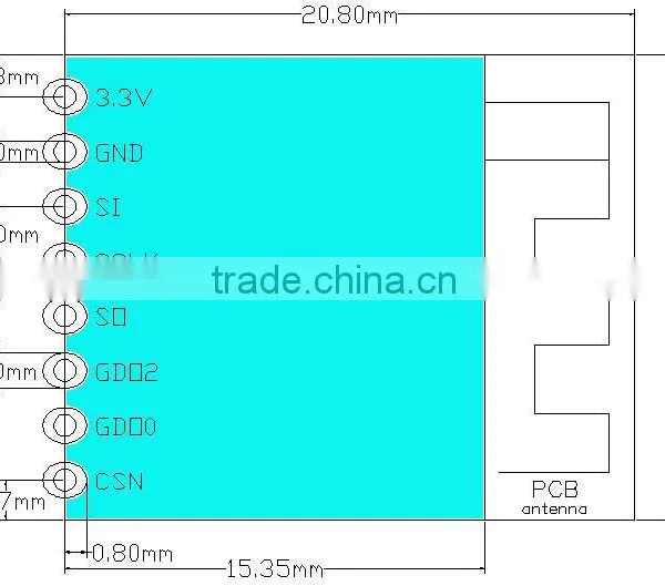 CC2500 Small Size Low Cost 2.4Ghz Low Power 500Kbps Wireless Module photo-3
