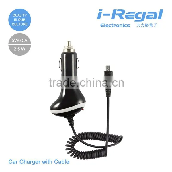I-Regal Portable Car Charger With Cable 5V 1A for Cellphone,travel Charger Mobile Charger for Car photo-5