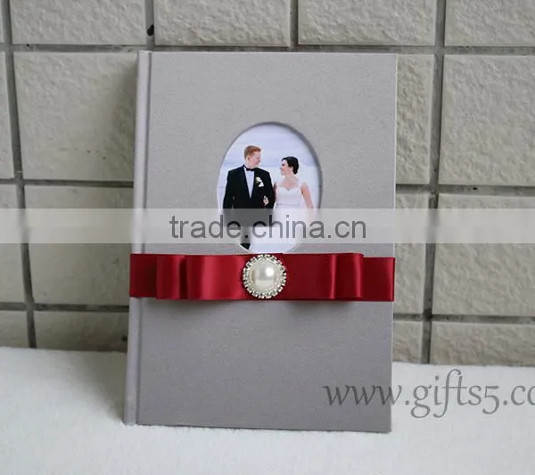 Luxury Silk Covor Wedding Guest Book photo-3