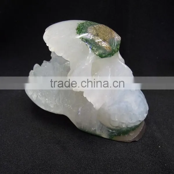 Hot Sale Natural Crystal Delicated Amethyst Skull With Geode All by Hand Carved photo-3
